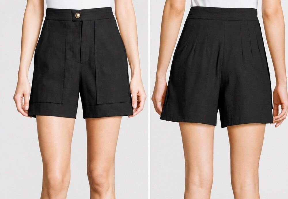 Isabel Marant Flare Leg High Waisted Shorts Women Black L 40 Cargo Minimal EUC